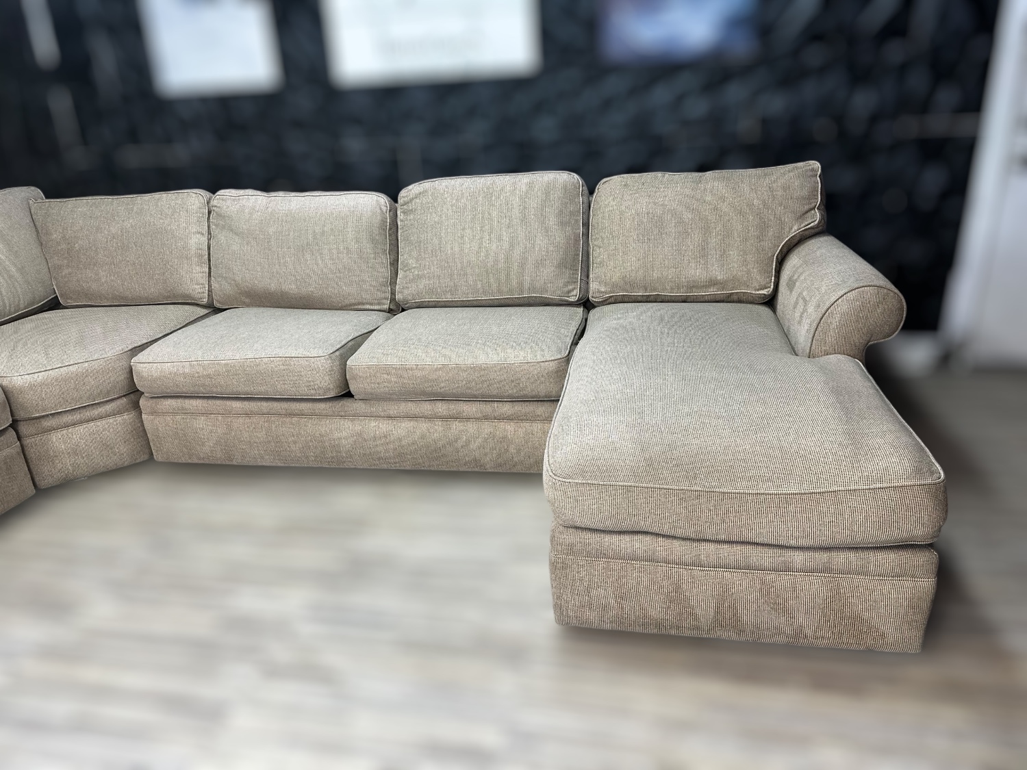 Free Delivery- Broyhill beige U shaped sectional couch image | Ivy Store