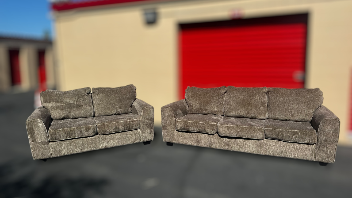 Free Delivery Ashley Green couch/sofa + loveseat set image | Ivy Store