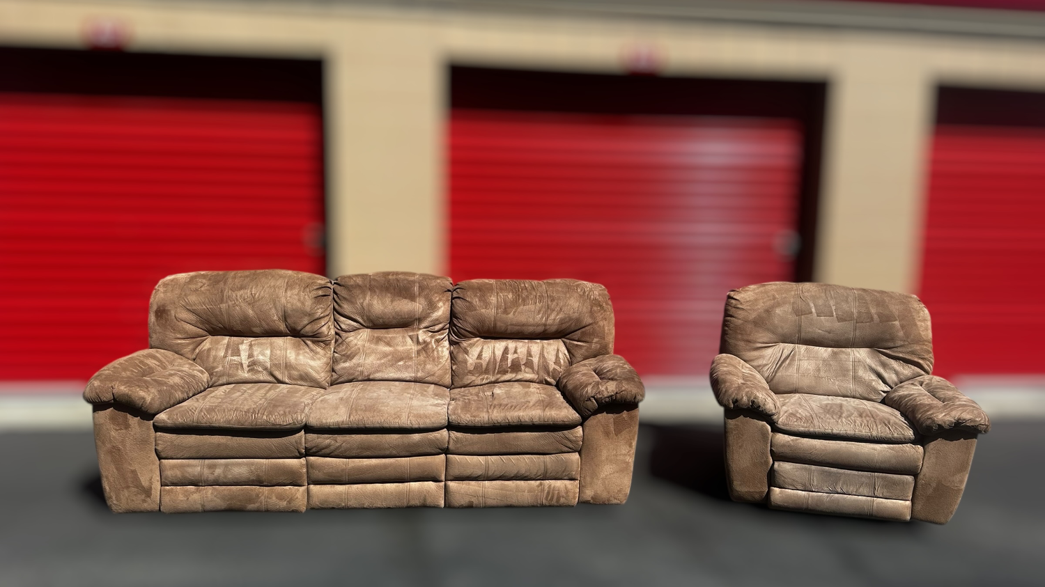 Free Delivery Brown recliner couch/sofa and chair Image #1 | Ivy Store