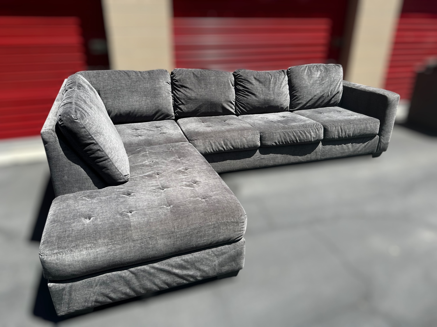 Free Delivery-Ashley gray 2pc sectional couch sofa Image #2 | Ivy Store