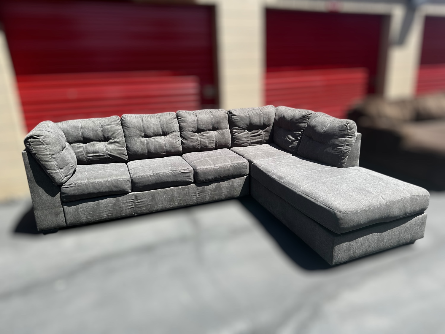 Free Delivery-Ashley gray 2pc sectional couch sofa Image #2 | Ivy Store