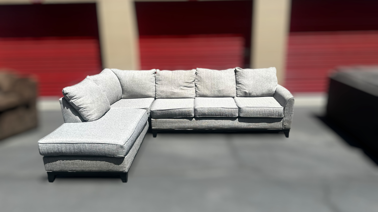 Free Delivery- Gray L shape 2pc sectional Image #1 | Ivy Store