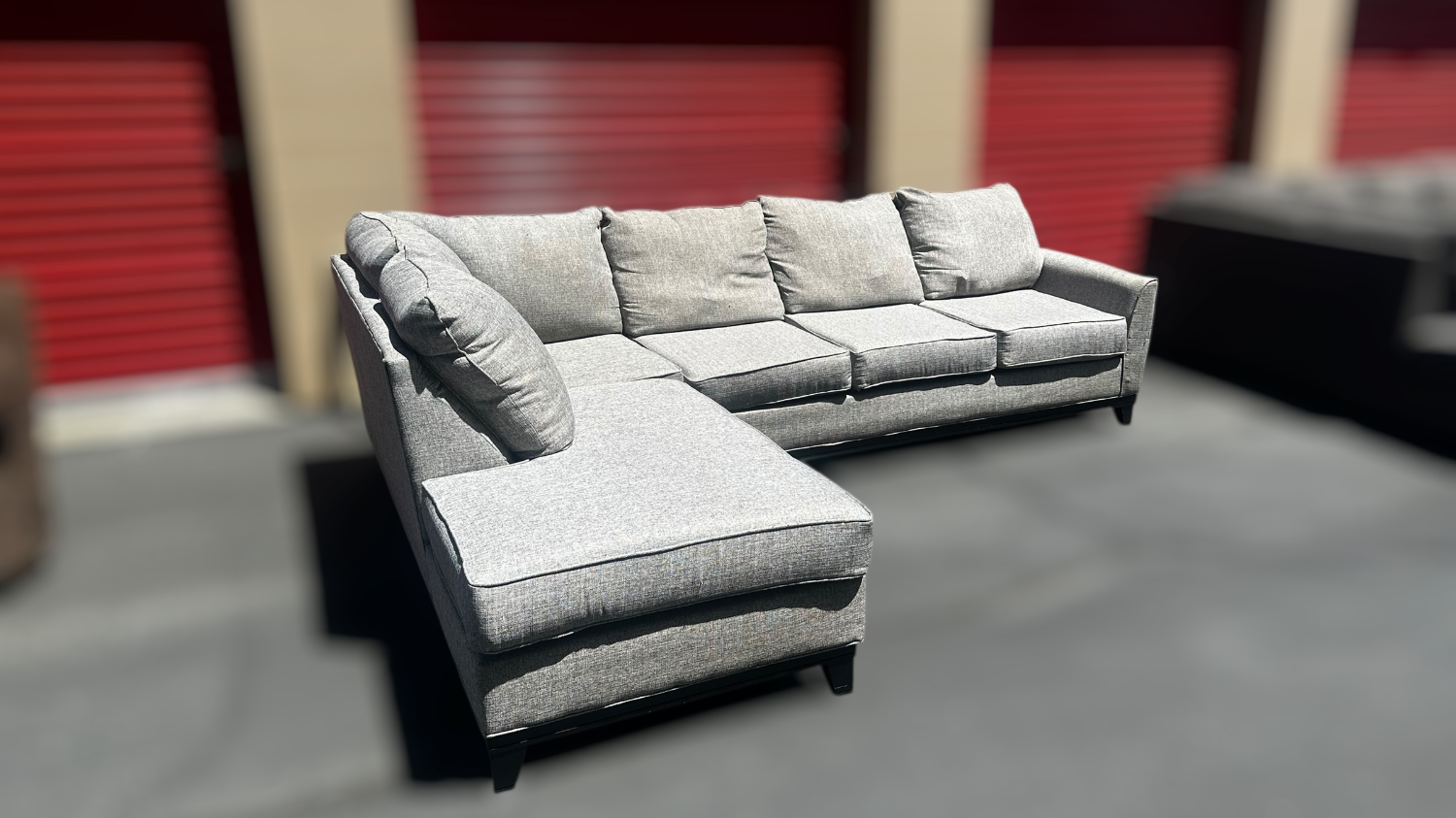 Free Delivery- Gray L shape 2pc sectional Image #2 | Ivy Store