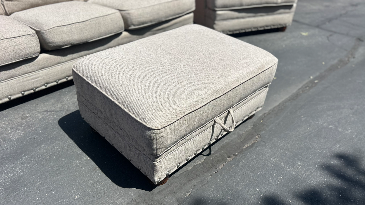 Free Delivery Ashley Beige couch/sofa and chair w/ottoman set image | Ivy Store