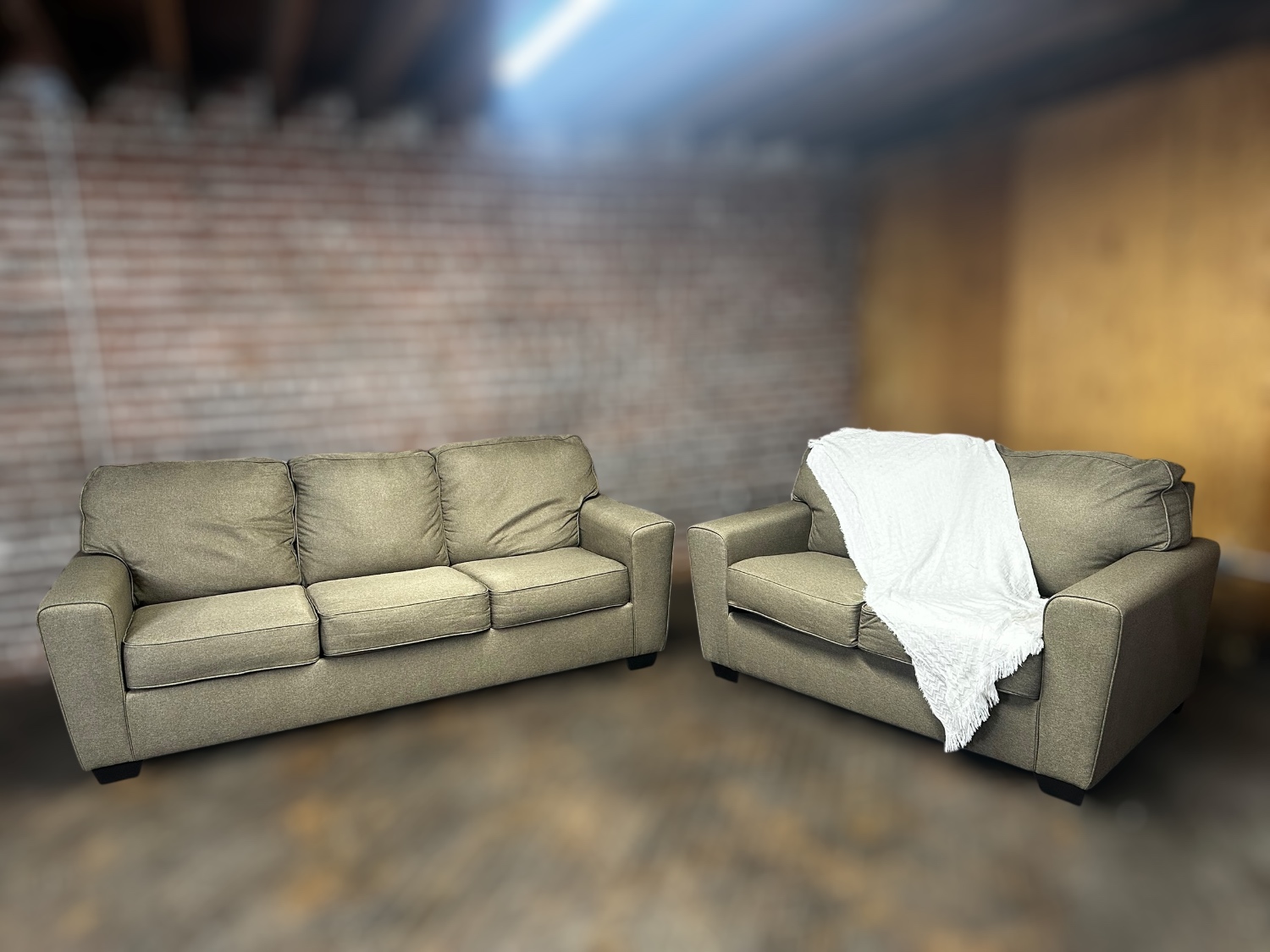 Free Delivery-Ashley grayish brown sofa couch and loveseat Image #1 | Ivy Store