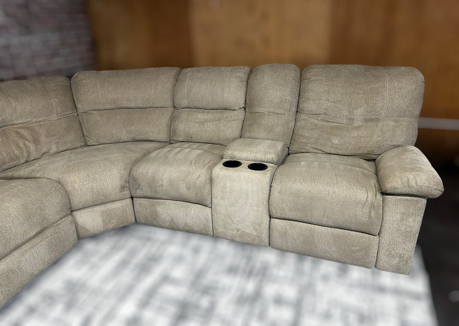 Free Delivery brown 3pc recliner l shape sectional sofa couch image | Ivy Store