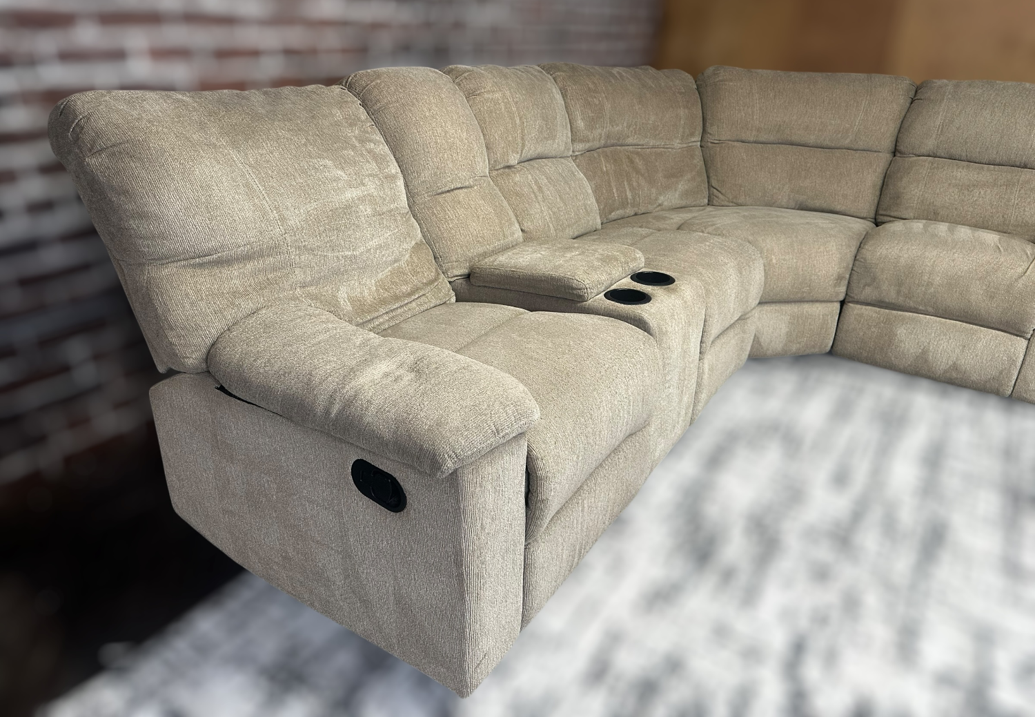 Free Delivery brown 3pc recliner l shape sectional sofa couch image | Ivy Store
