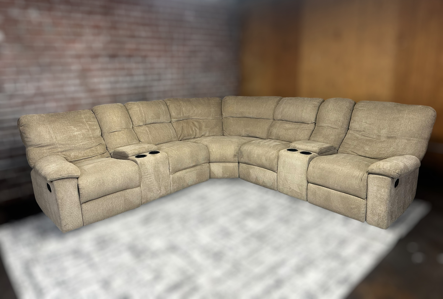 Free Delivery brown 3pc recliner l shape sectional sofa couch image | Ivy Store