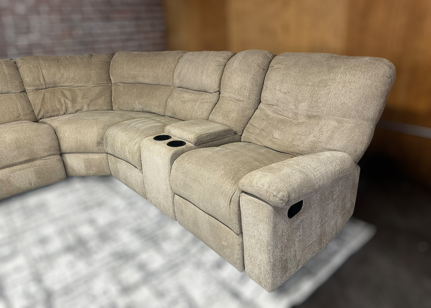 Free Delivery brown 3pc recliner l shape sectional sofa couch image | Ivy Store
