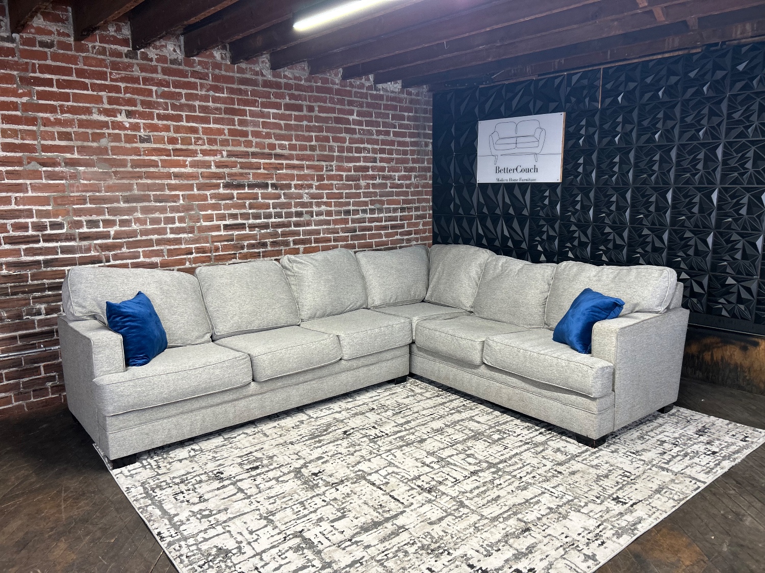 Free Delivery- 2pc gray l shape sectional sofa couch Image #1 | Ivy Store