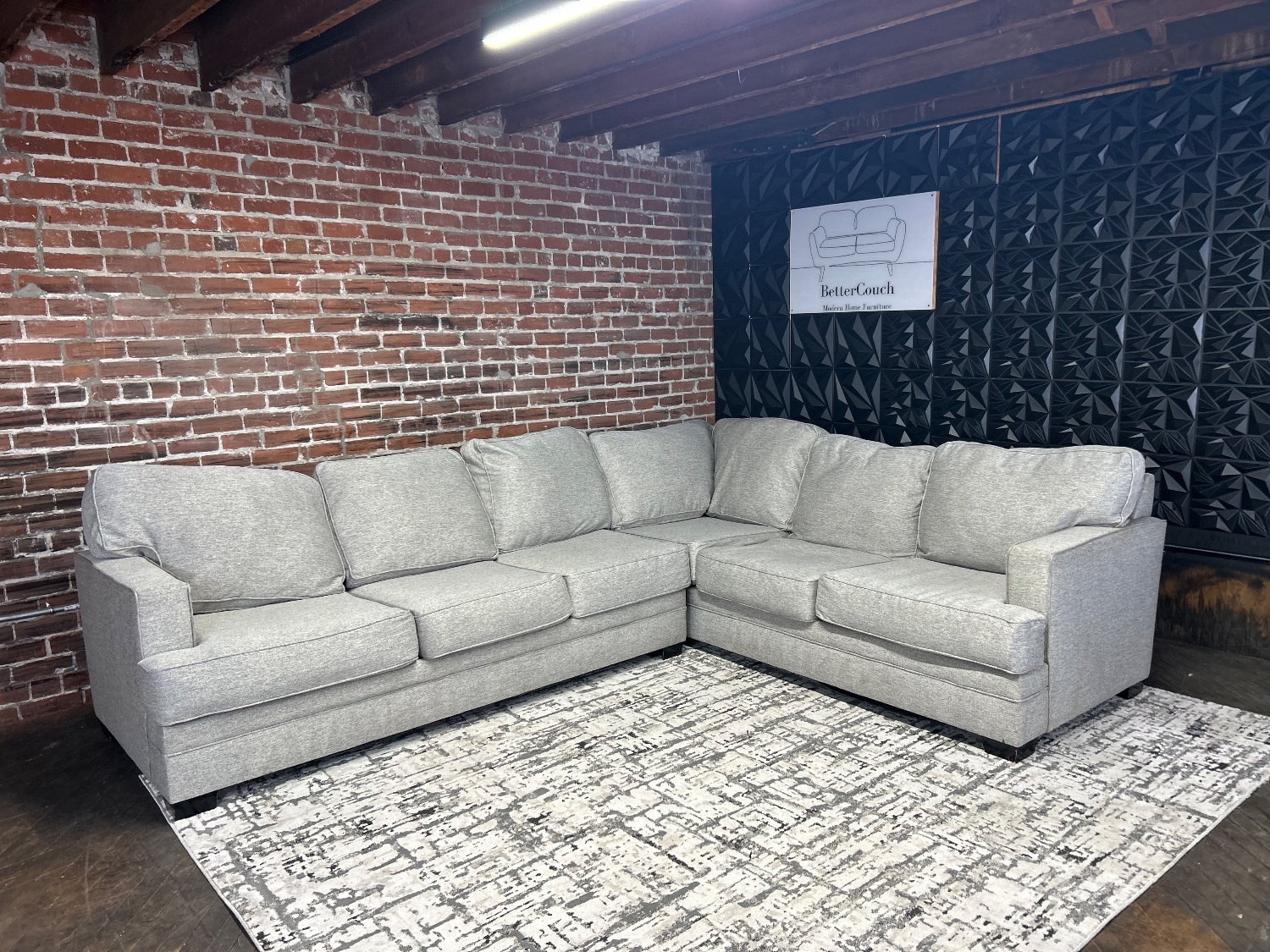 Free Delivery- 2pc gray l shape sectional sofa couch Image #2 | Ivy Store