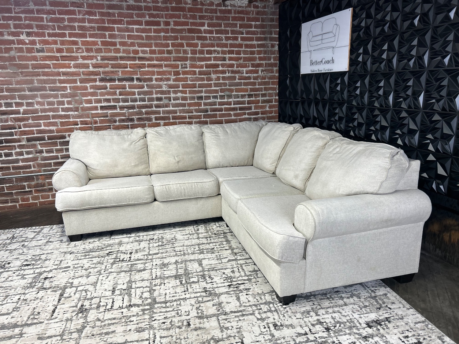 Delivery Available- light gray 2 pc L shape sectional sofa couch Image #2 | Ivy Store