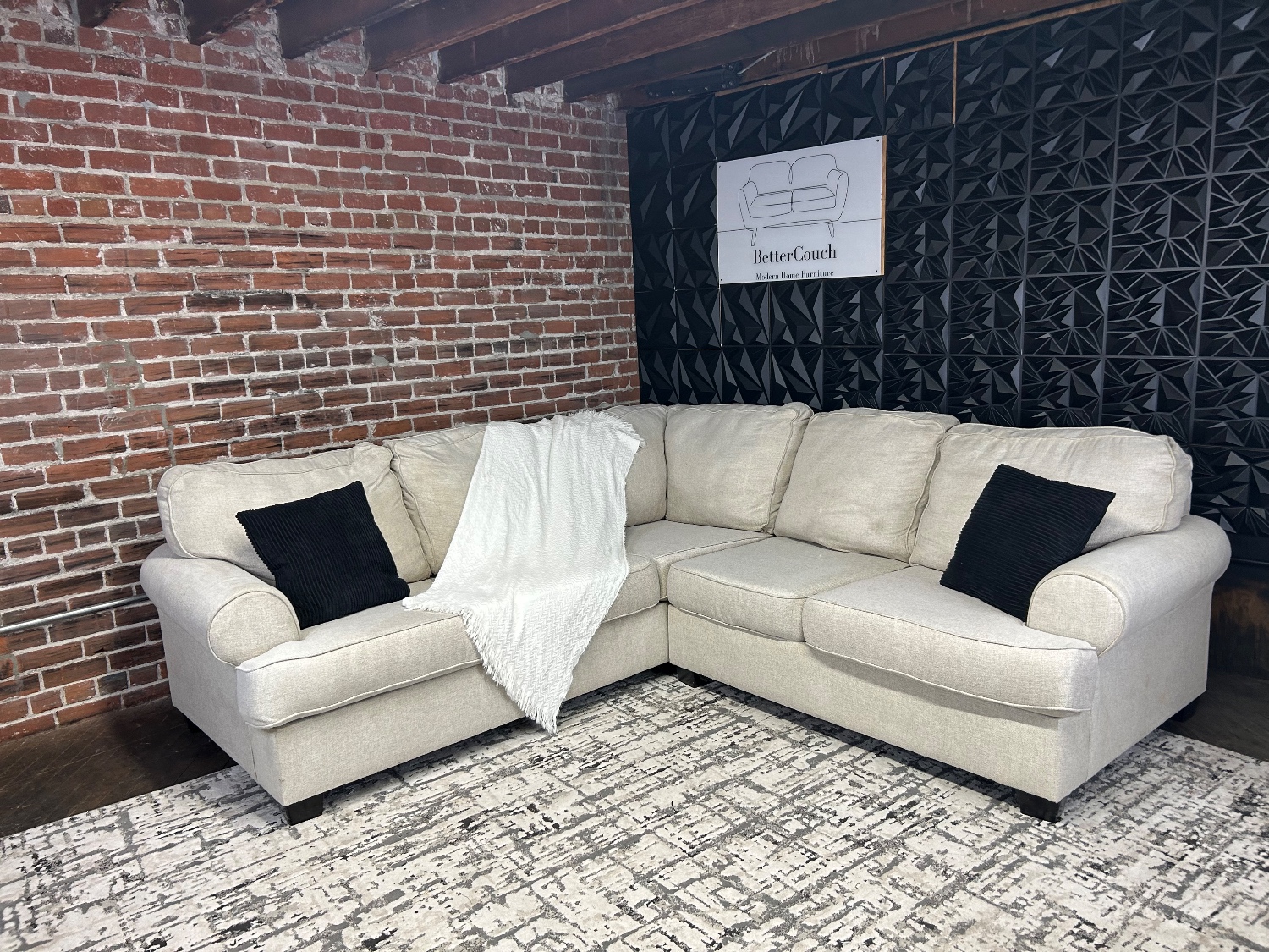 Delivery Available- light gray 2 pc L shape sectional sofa couch Image #1 | Ivy Store