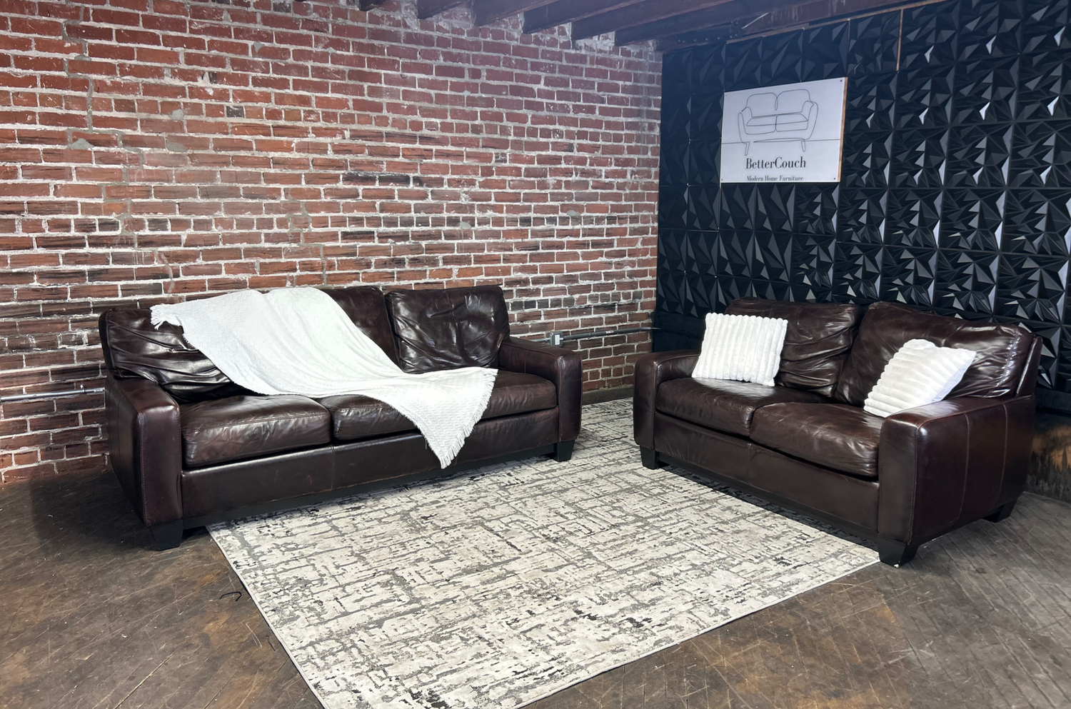 Delivery Available American leather brown sofa/couch + loveseat Image #1 | Ivy Store