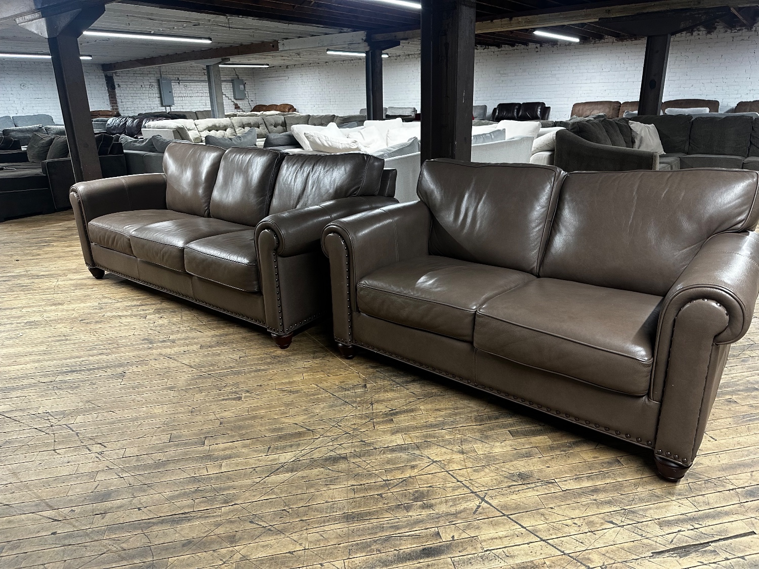 Delivery Available Macys leather sofa loveseat set Image #1 | Ivy Store