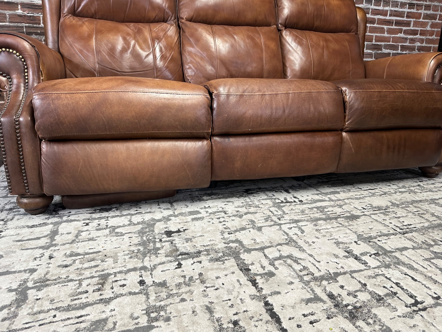 Free Delivery- brown leather recliner sofa/couch + chair retails 2598 image | Ivy Store