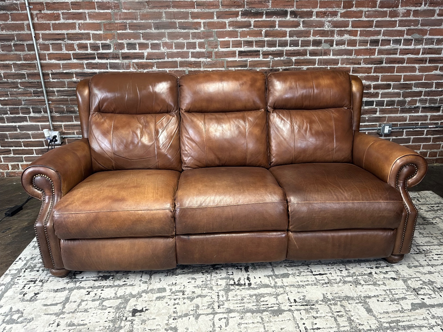 Free Delivery- brown leather recliner sofa/couch + chair retails 2598 image | Ivy Store