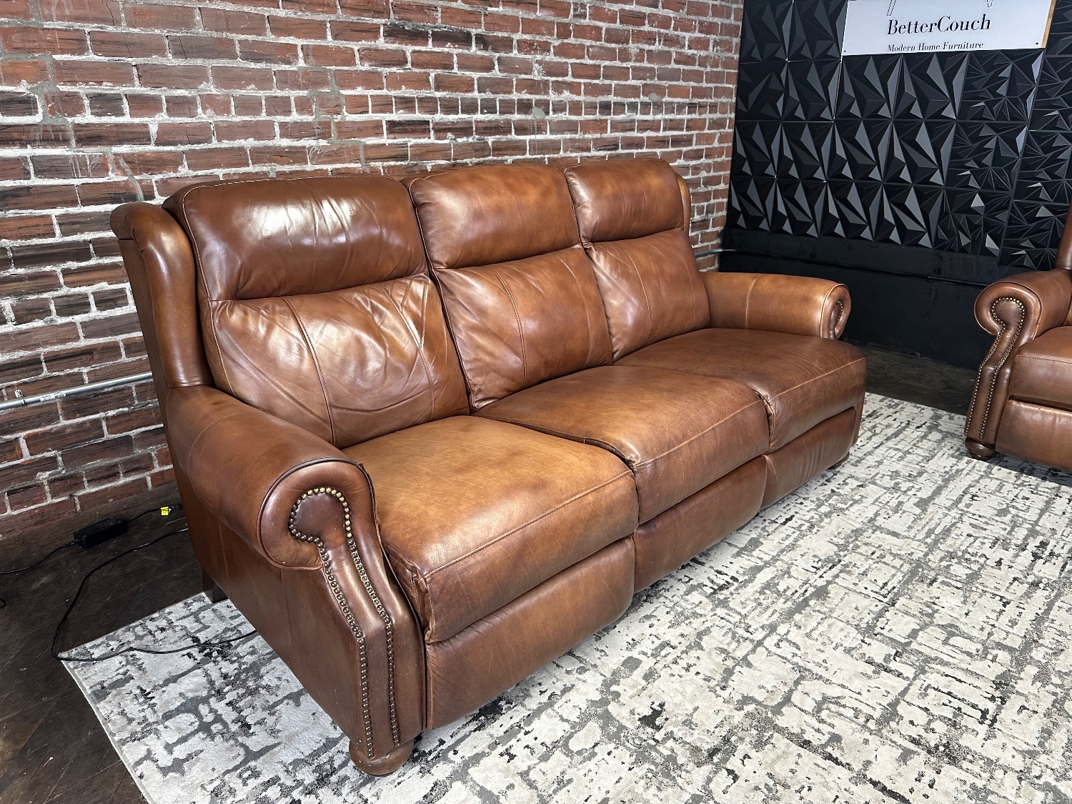 Free Delivery- brown leather recliner sofa/couch + chair retails 2598 image | Ivy Store