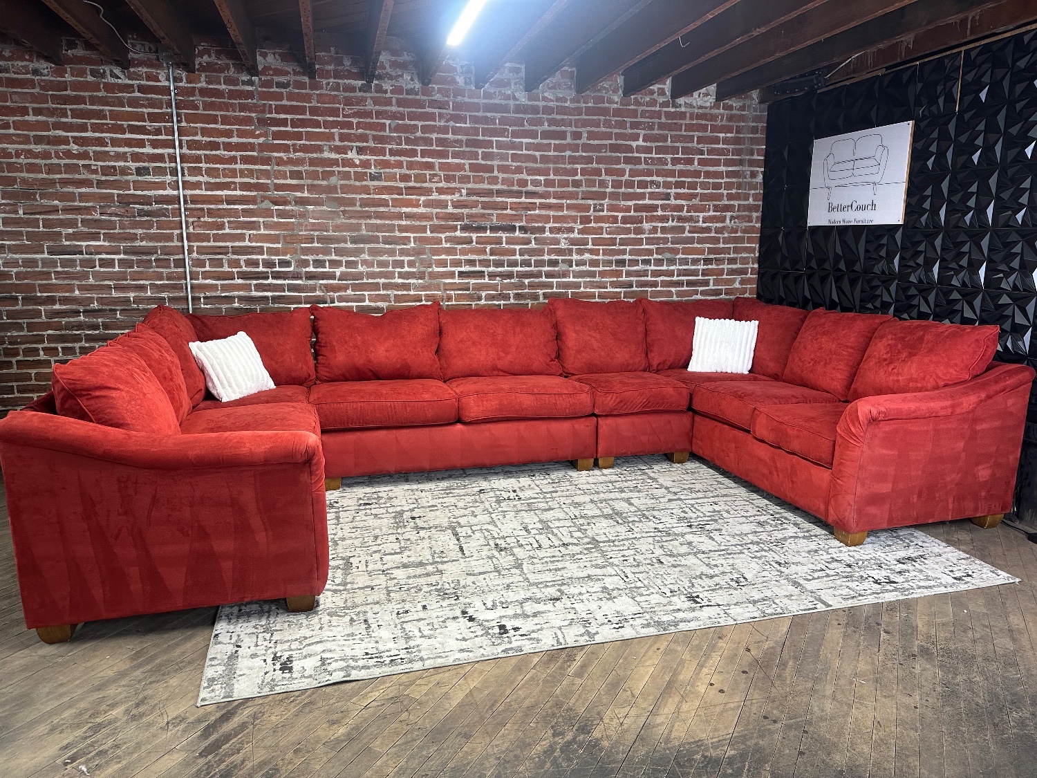 Free Delivery- Ashely Furniture red U shaped sectional couch Image #1 | Ivy Store