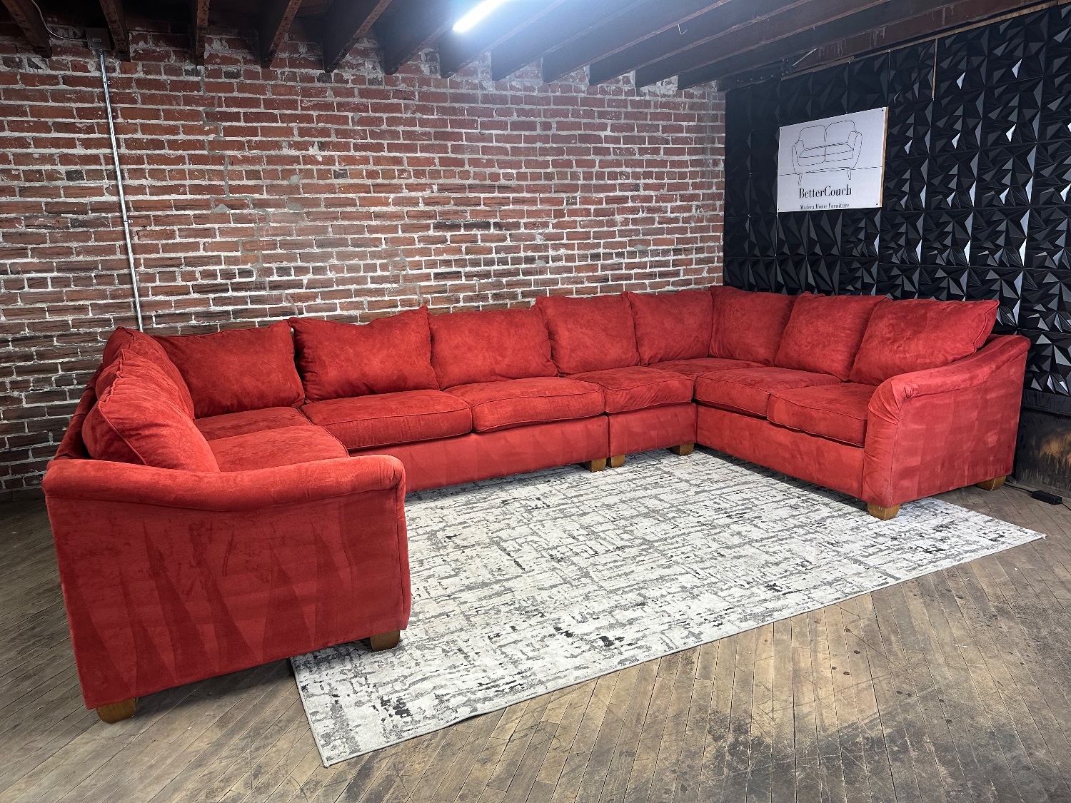 Free Delivery- Ashely Furniture red U shaped sectional couch Image #2 | Ivy Store