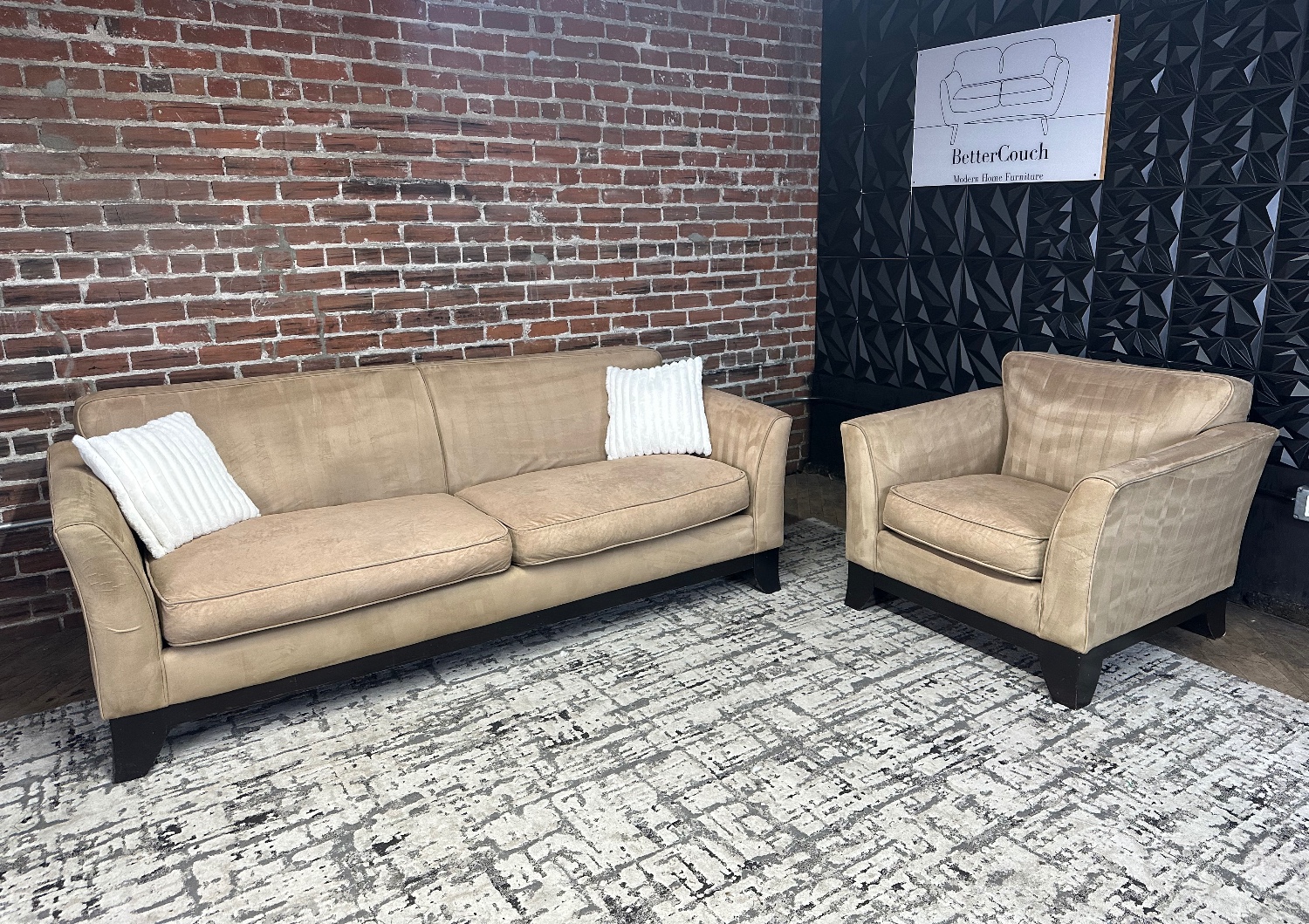 Delivery Available Pottery Barn brown sofa/couch + chair Image #1 | Ivy Store