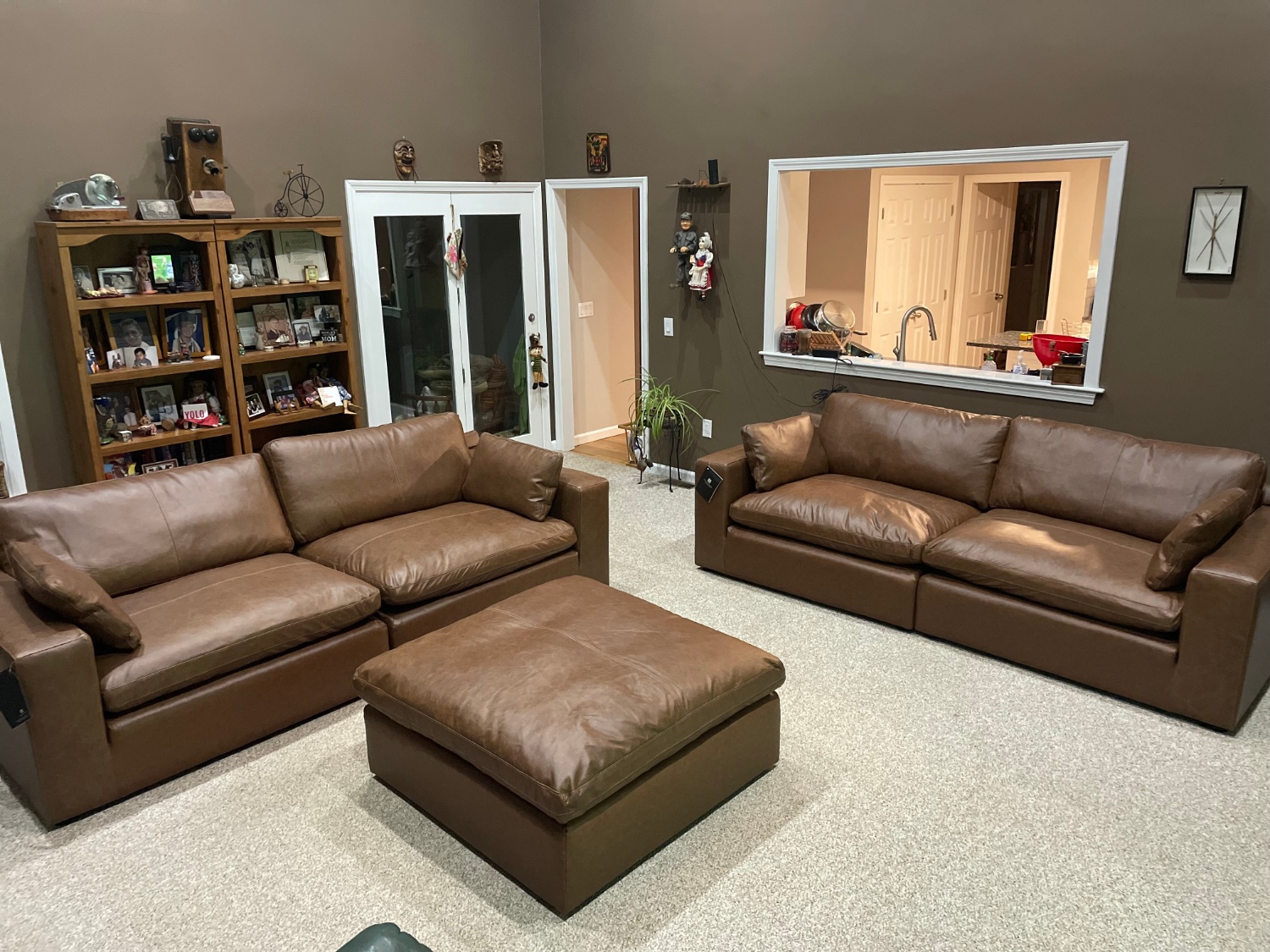 Modular Cloud Couch Sectional w/Real Leather | 🚛 WHITE GLOVE DELIVERY Image #1 | Ivy Store