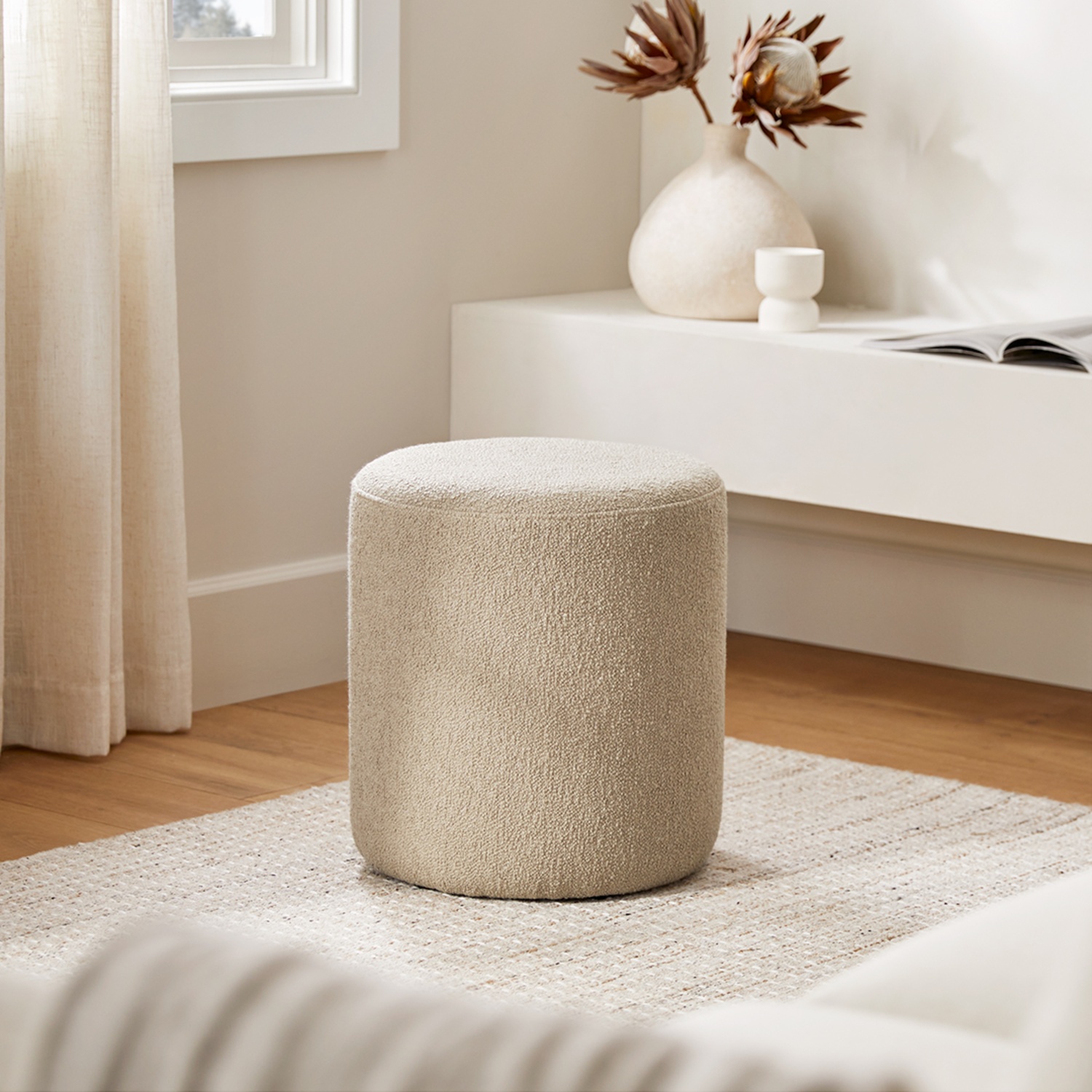 ARTICLE - Cilo 16" Ottoman (Sandstone) | 🚛 WHITE GLOVE DELIVERY Image #1 | Ivy Store
