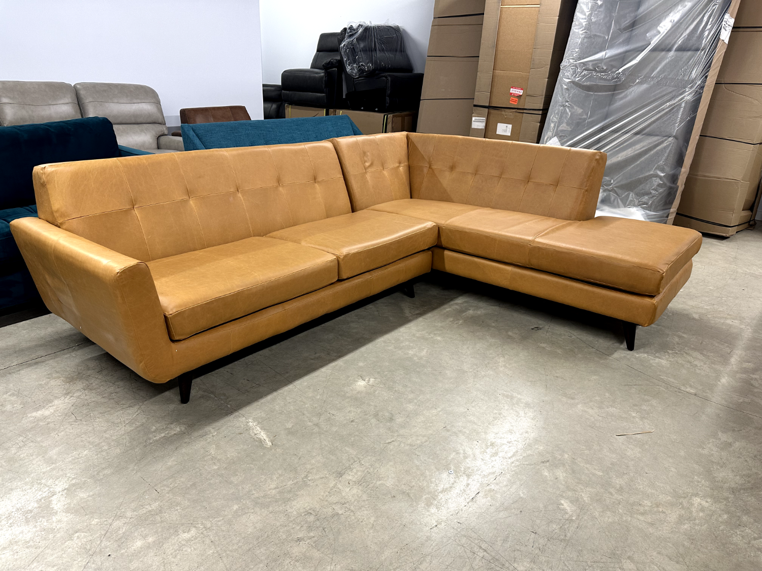 NEW Joybird Hughes Leather Sectional - Delivery and Financing Available! image | Ivy Store
