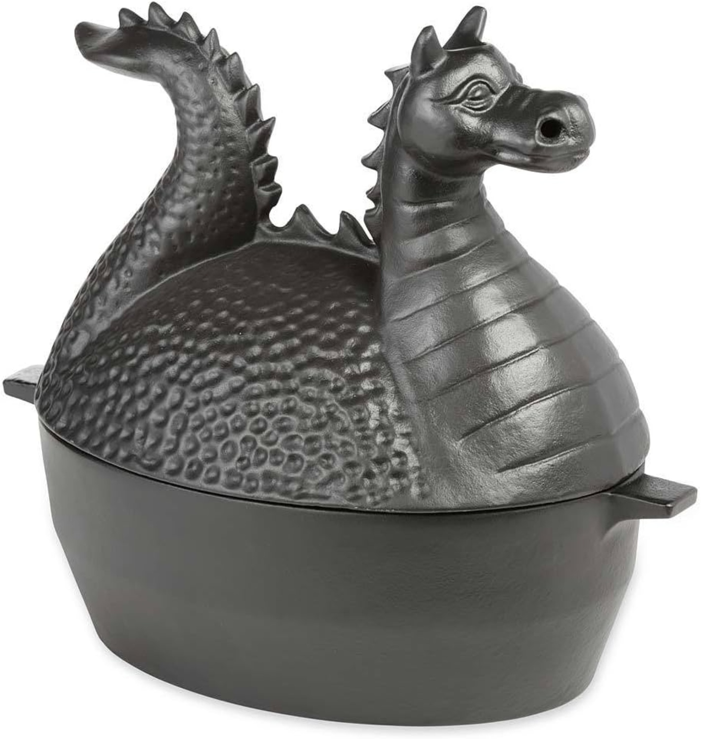 Cast Iron Rust Resistant Dragon Wood Stove Steamer in Matte Black image | Ivy Store