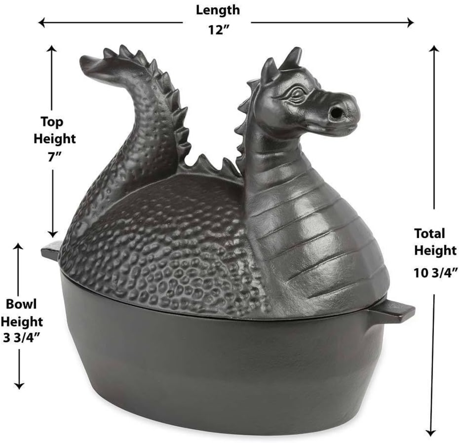 Cast Iron Rust Resistant Dragon Wood Stove Steamer in Matte Black image | Ivy Store