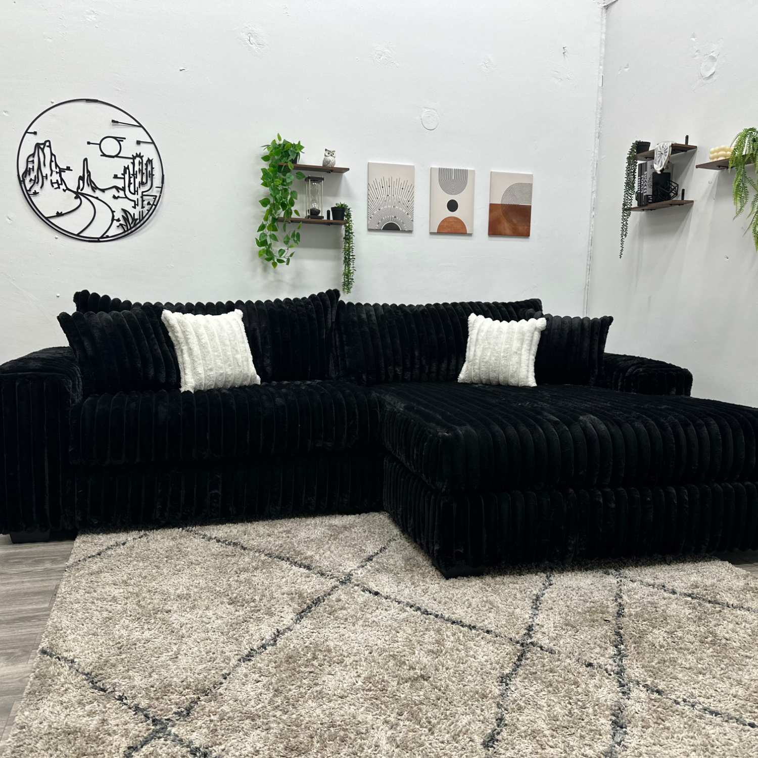 Black Sectional Couch - Free Delivery Image #2 | Ivy Store