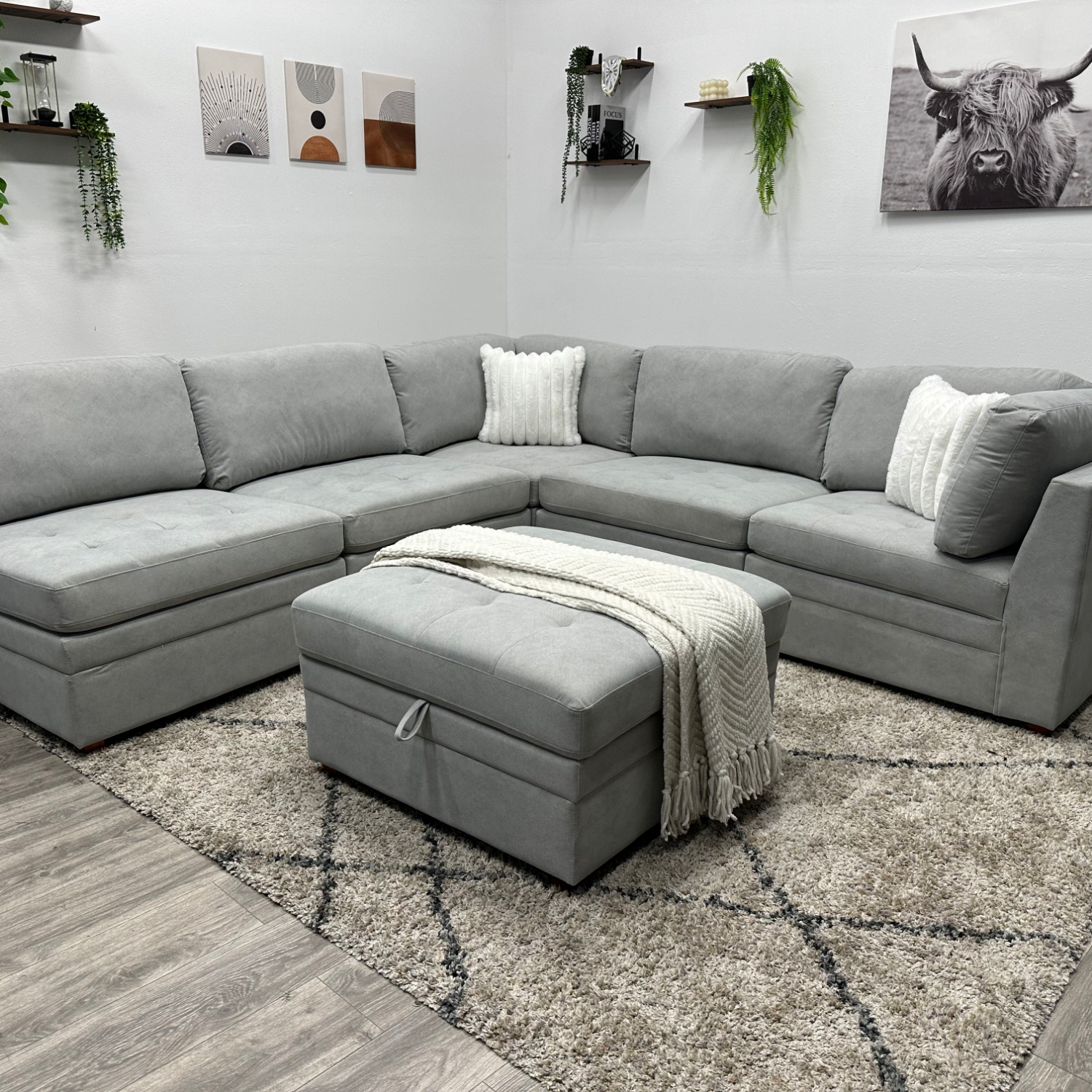 Grey Modular Sectional Couch - Free Delivery Image #1 | Ivy Store