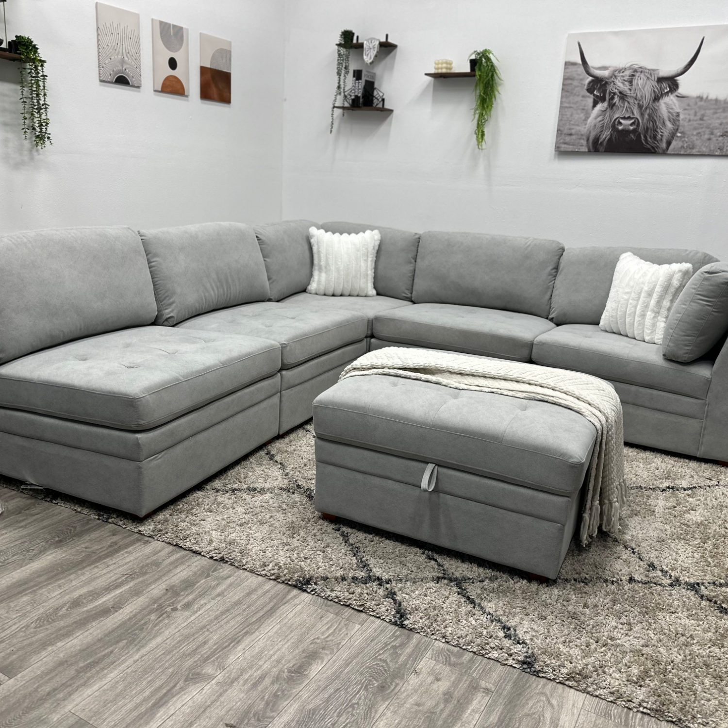 Grey Modular Sectional Couch - Free Delivery Image #2 | Ivy Store