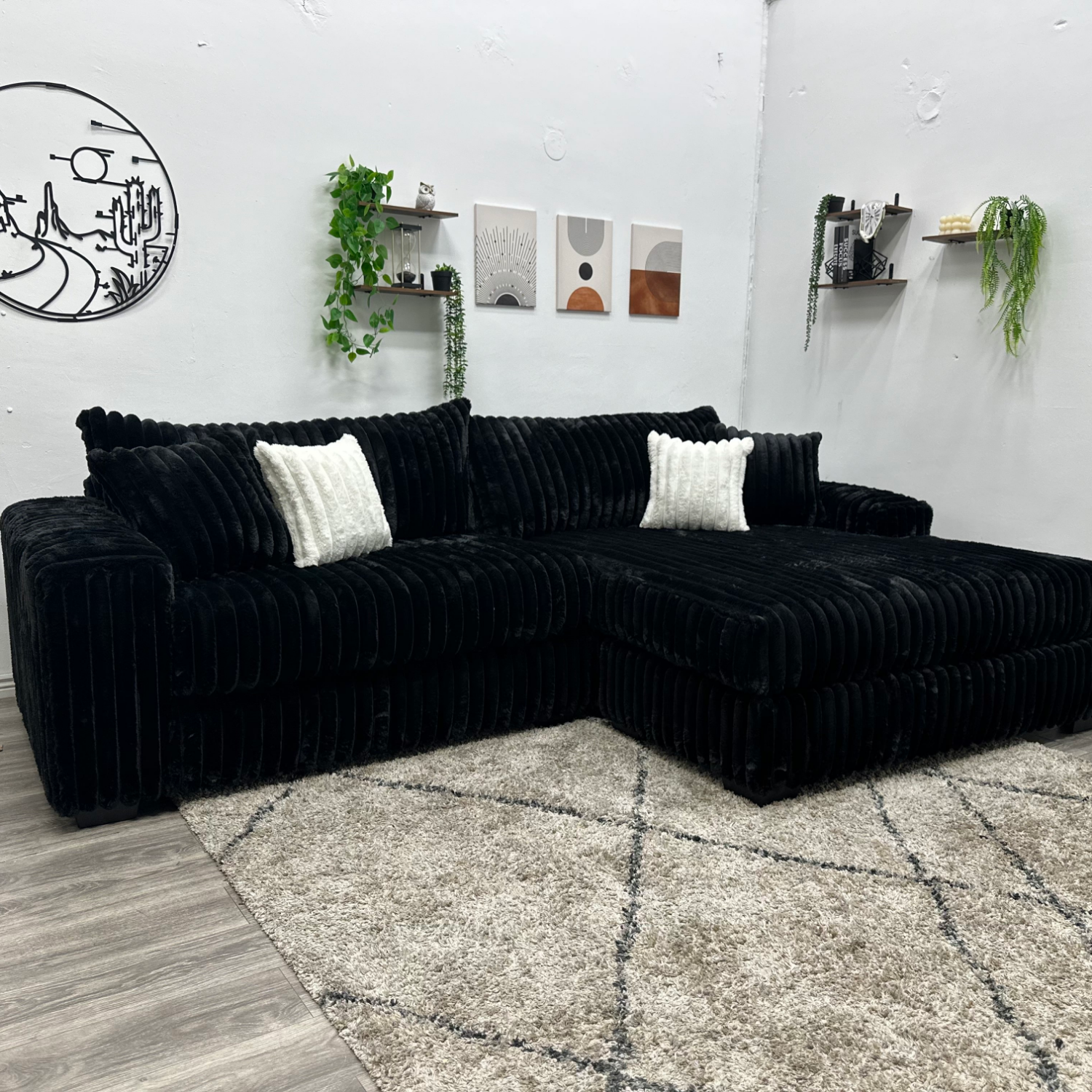 Black Sectional Couch - Free Delivery Image #1 | Ivy Store