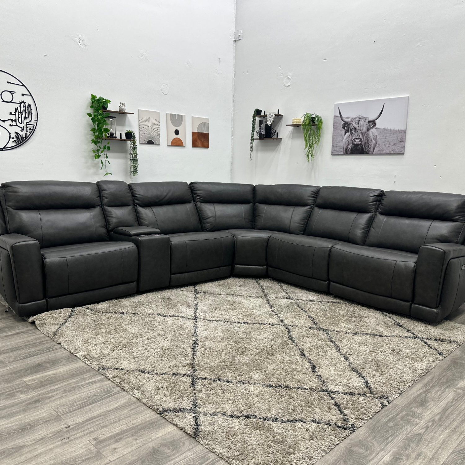 Leather Recliner Sectional Couch - Free Delivery  Image #1 | Ivy Store