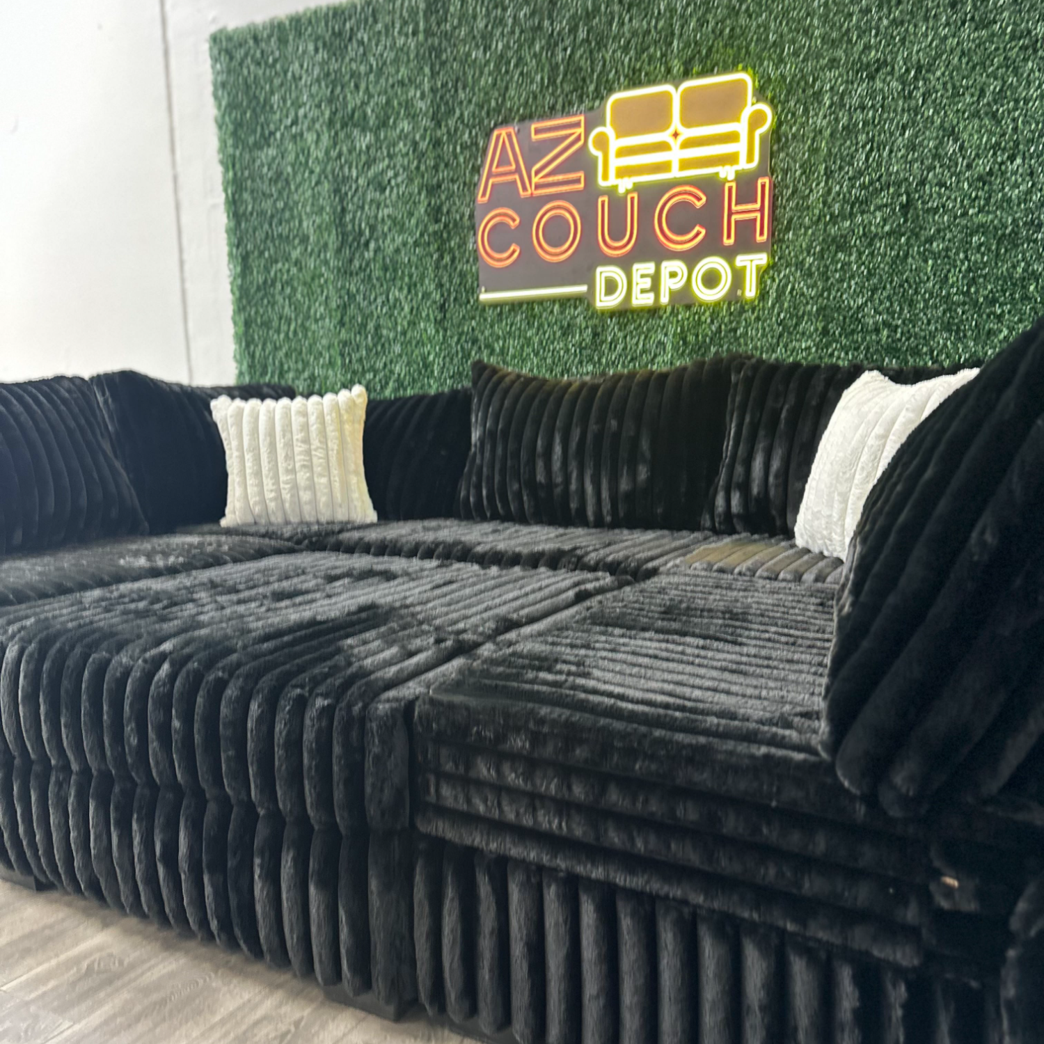 Huge Sectional Couch Black - Free Delivery image | Ivy Store
