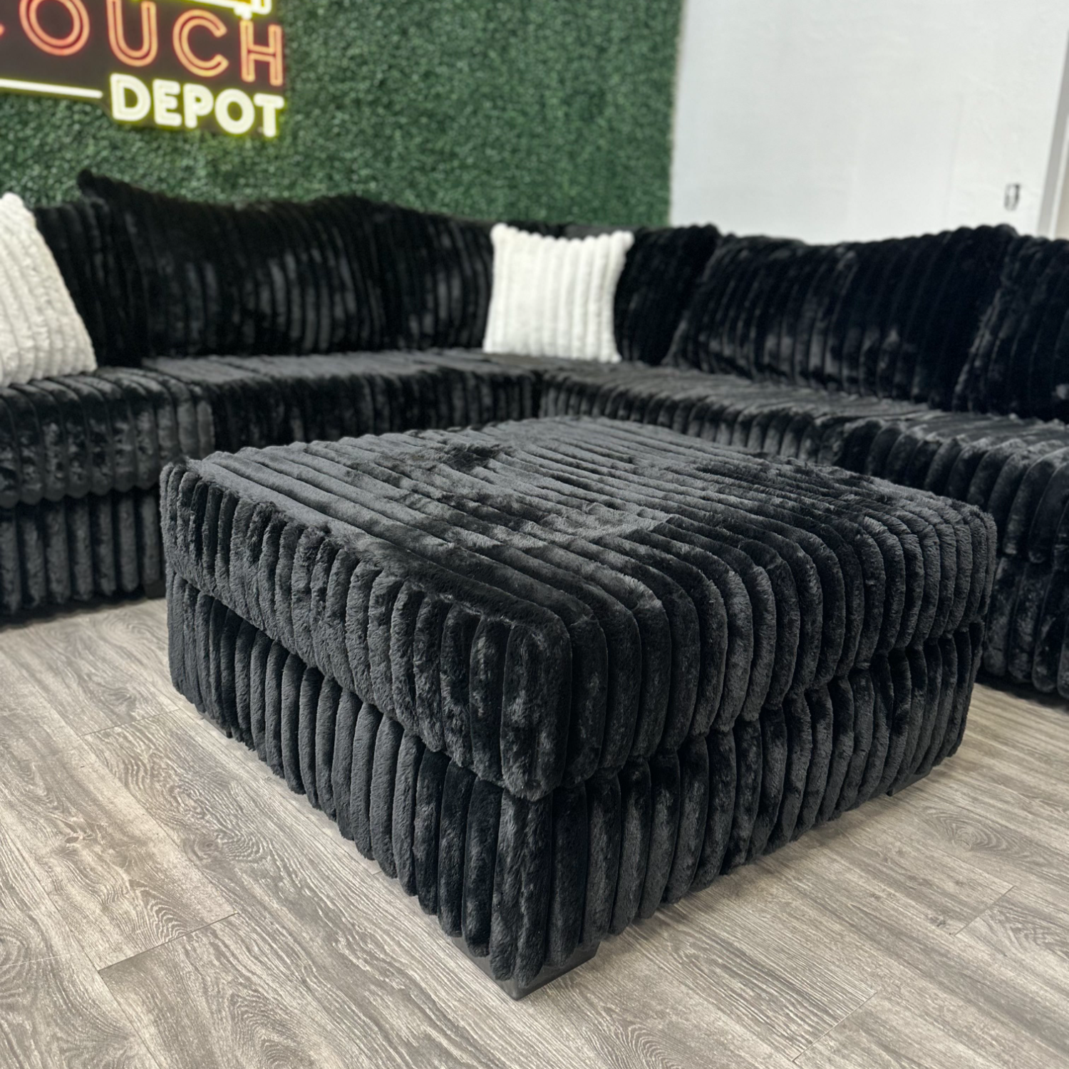 Huge Sectional Couch Black - Free Delivery image | Ivy Store