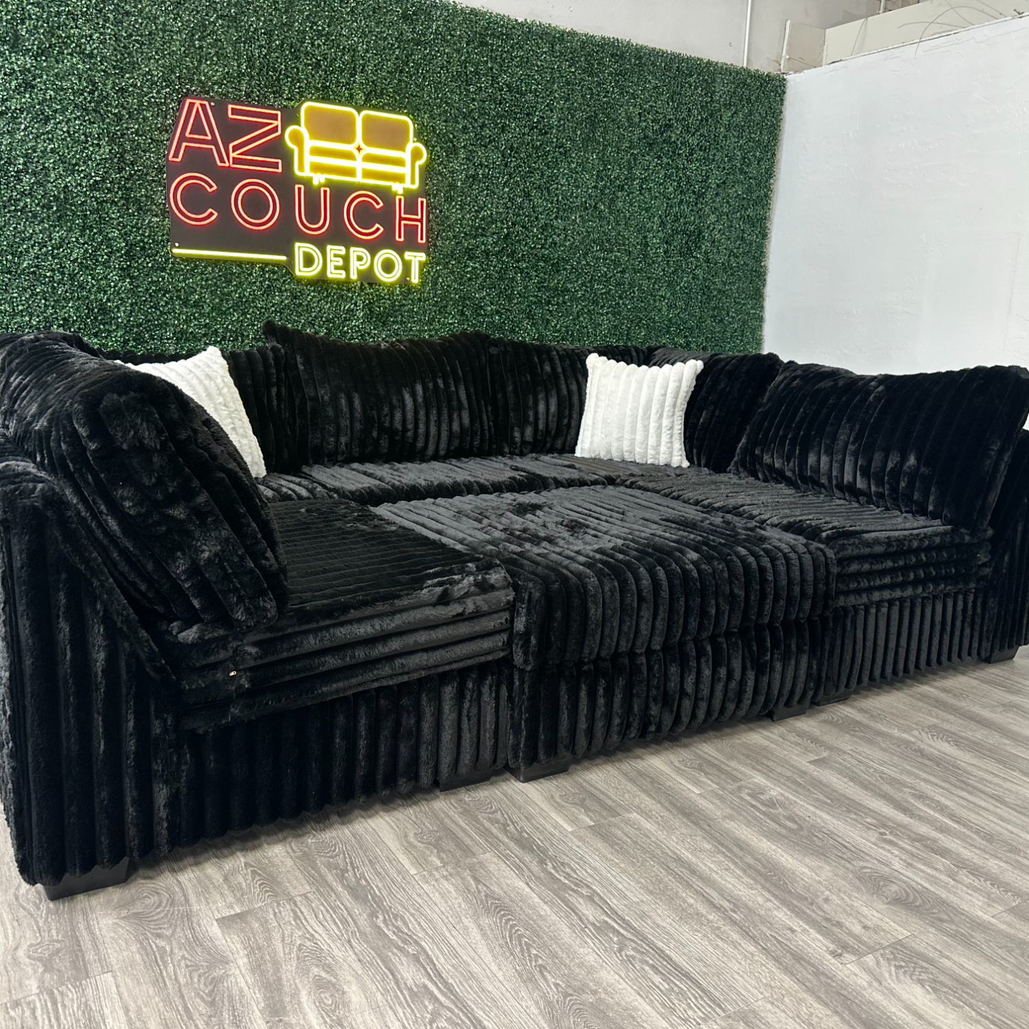 Huge Sectional Couch Black - Free Delivery image | Ivy Store