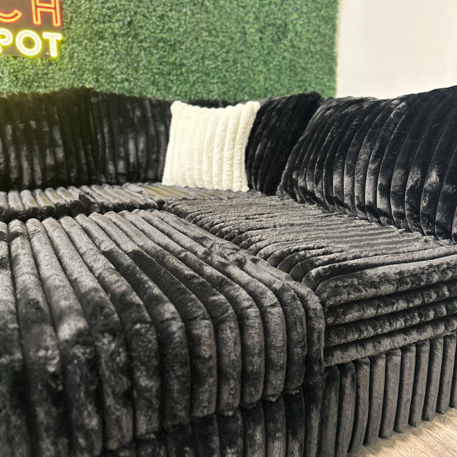 Huge Sectional Couch Black - Free Delivery image | Ivy Store