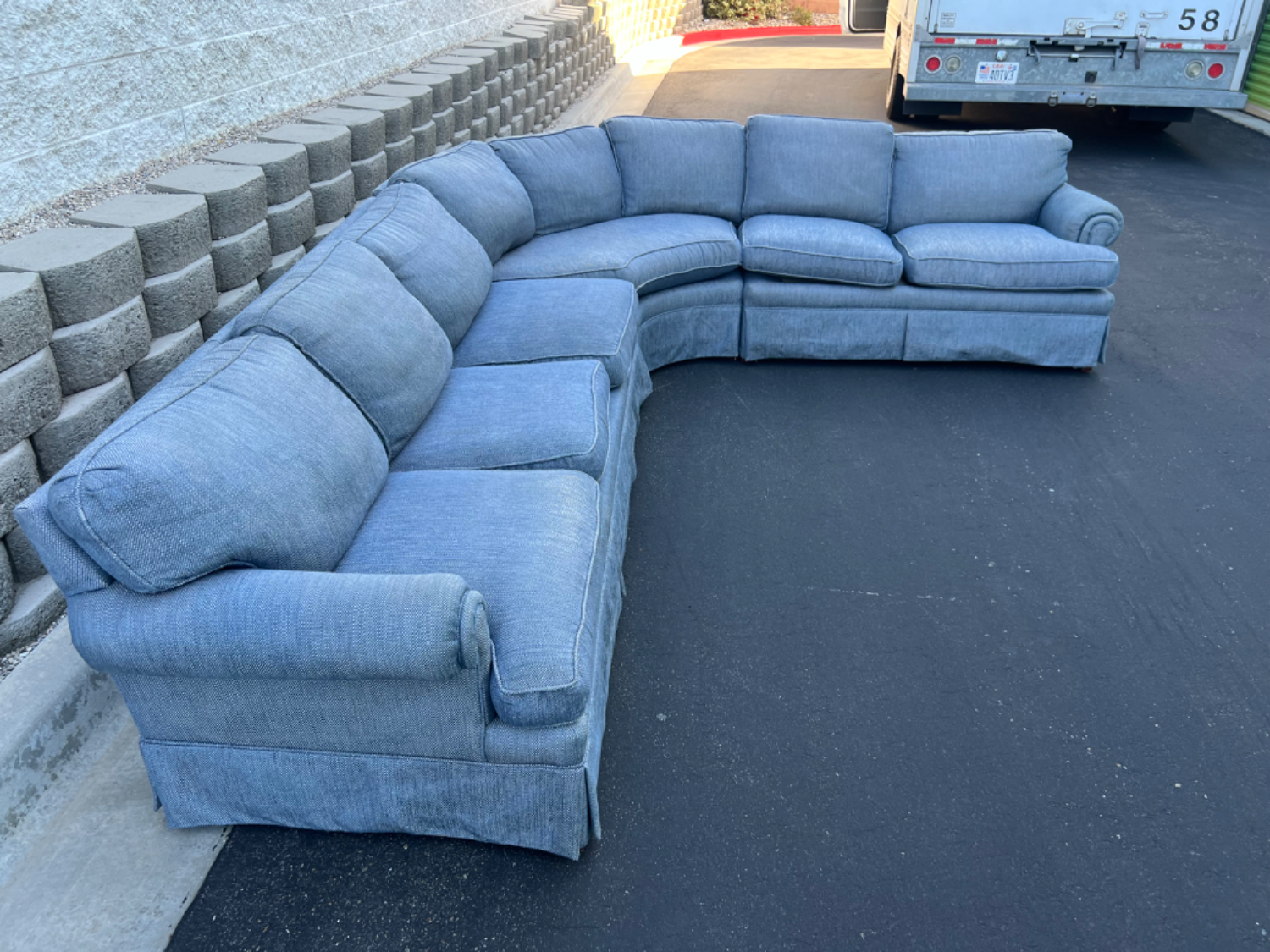 🚛 Blue & White Sectional Sofa Couch Delivery Available   Image #1 | Ivy Store