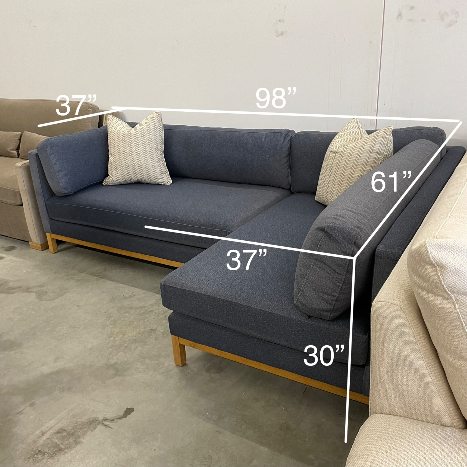 LIKE NEW Interior Define Jasper Sofa w/ Chaise image | Ivy Store
