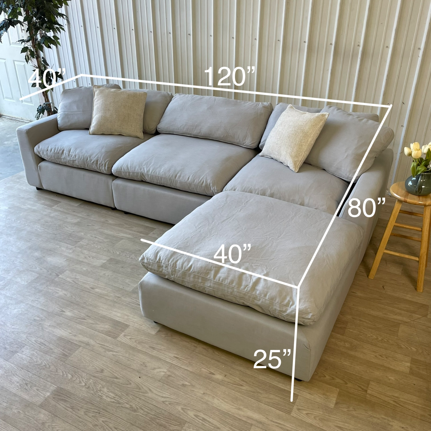 happy homes Sky Cloud Reversible Sofa w/ Chaise Image #1 | Ivy Store