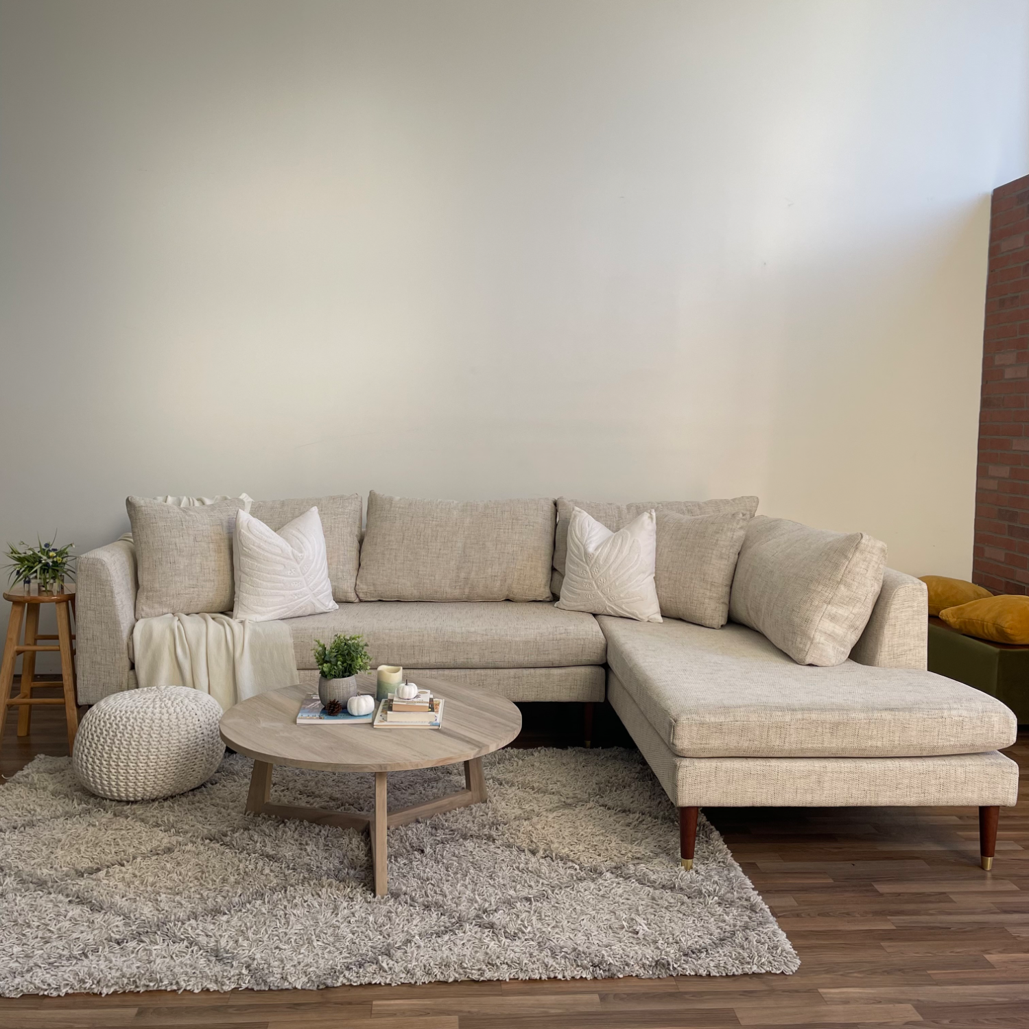 New Joybird Ainsley 2 piece sectional couch in Beige Image #1 | Ivy Store