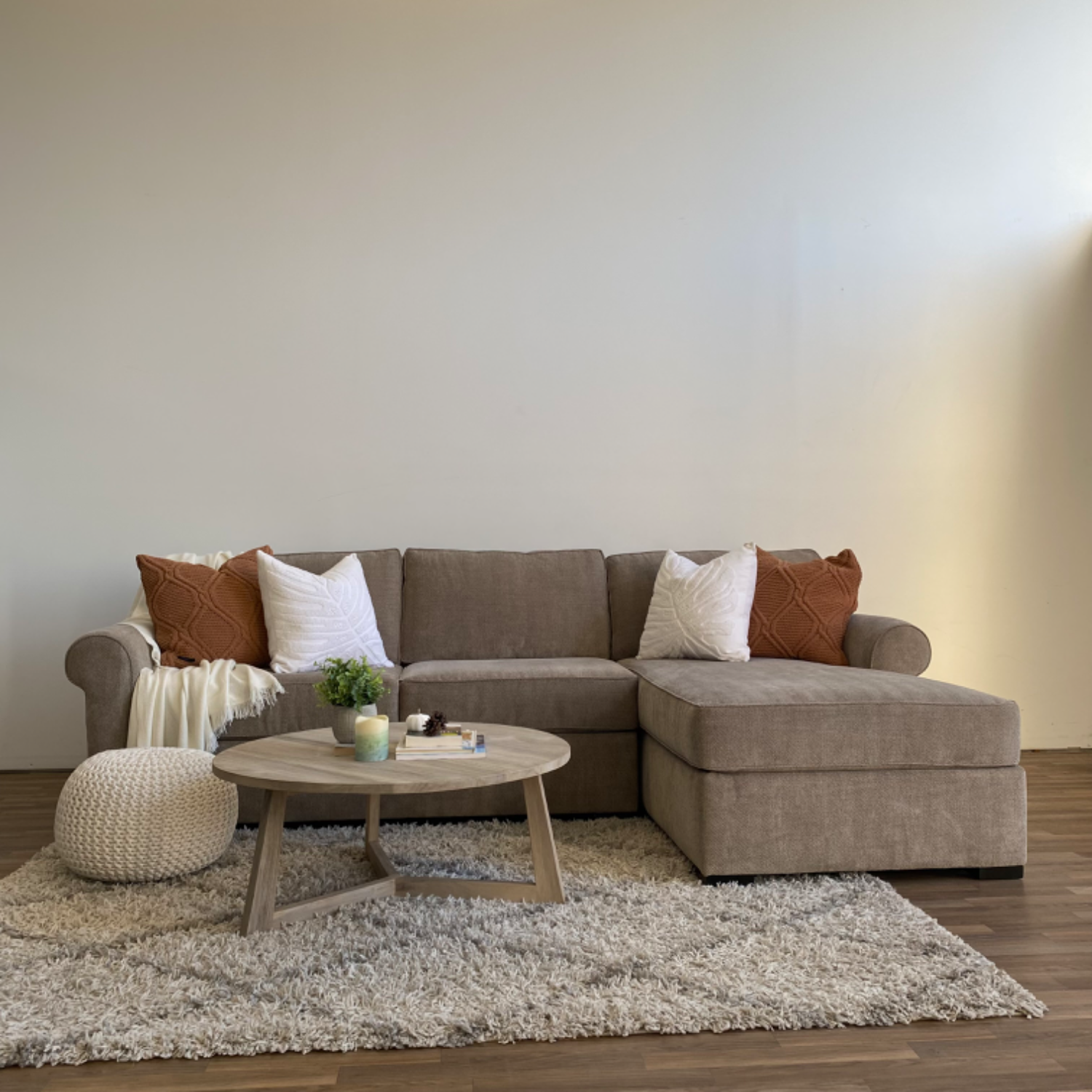 LIKE NEW Raymour & Flanigan 2 Piece Sectional in Beige Image #1 | Ivy Store