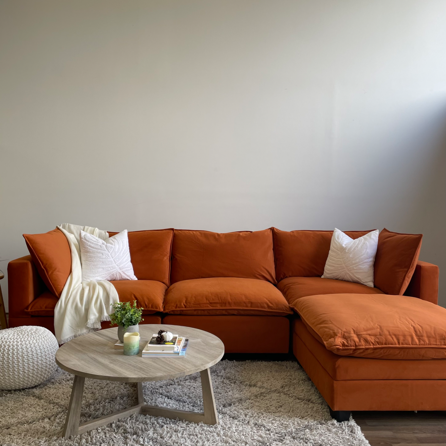 Sectional Couch Orange - Delivery Available Image #1 | Ivy Store