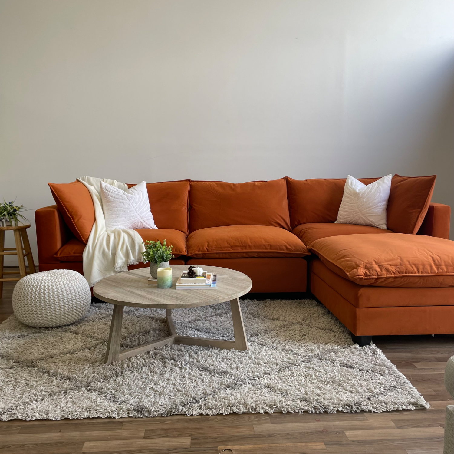 Sectional Couch Orange - Delivery Available Image #2 | Ivy Store