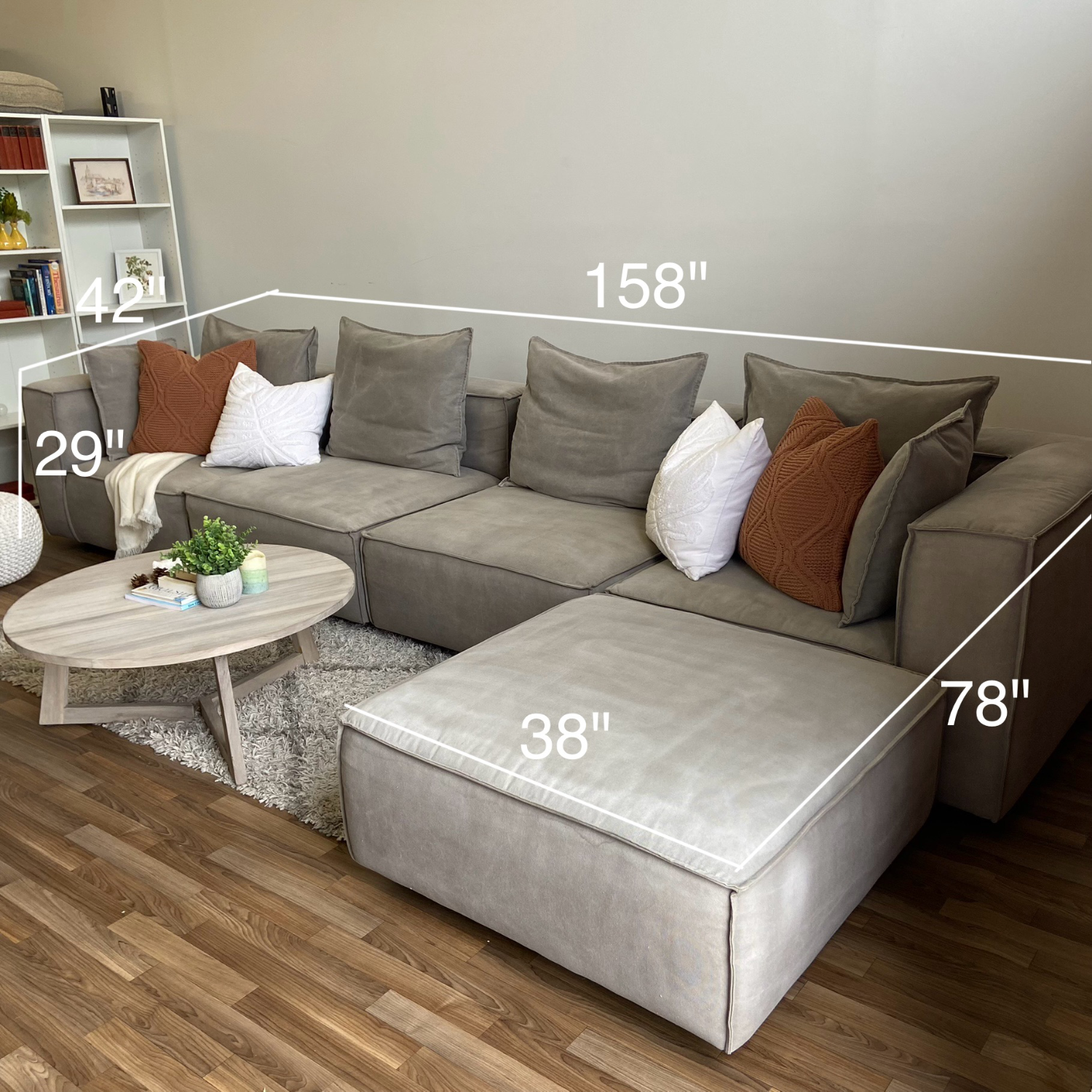 Arhause Coburn 5 pc Sectional in Gray image | Ivy Store
