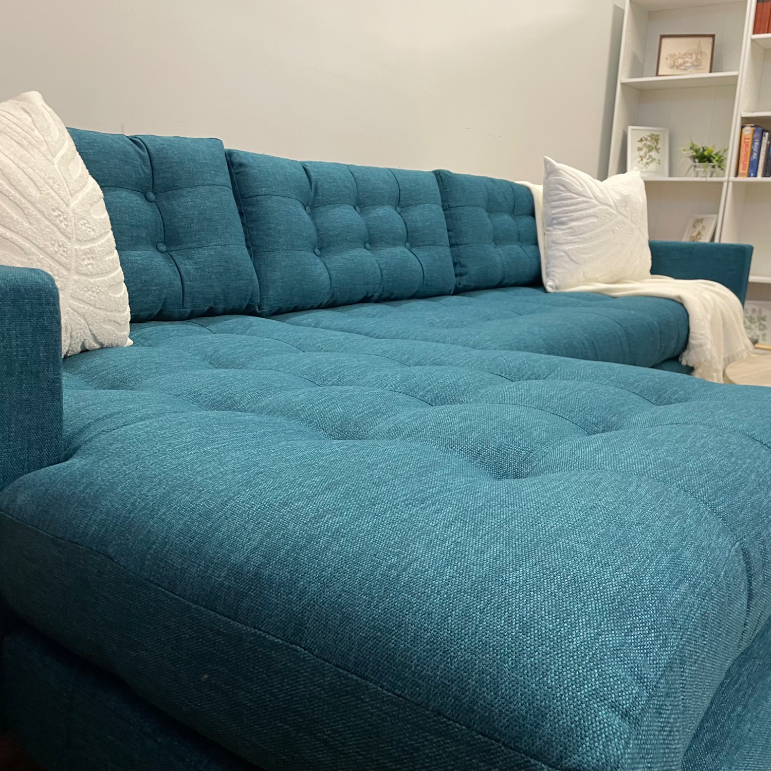 Joybird Eliot Reversible Chaise Sectional in Blue image | Ivy Store