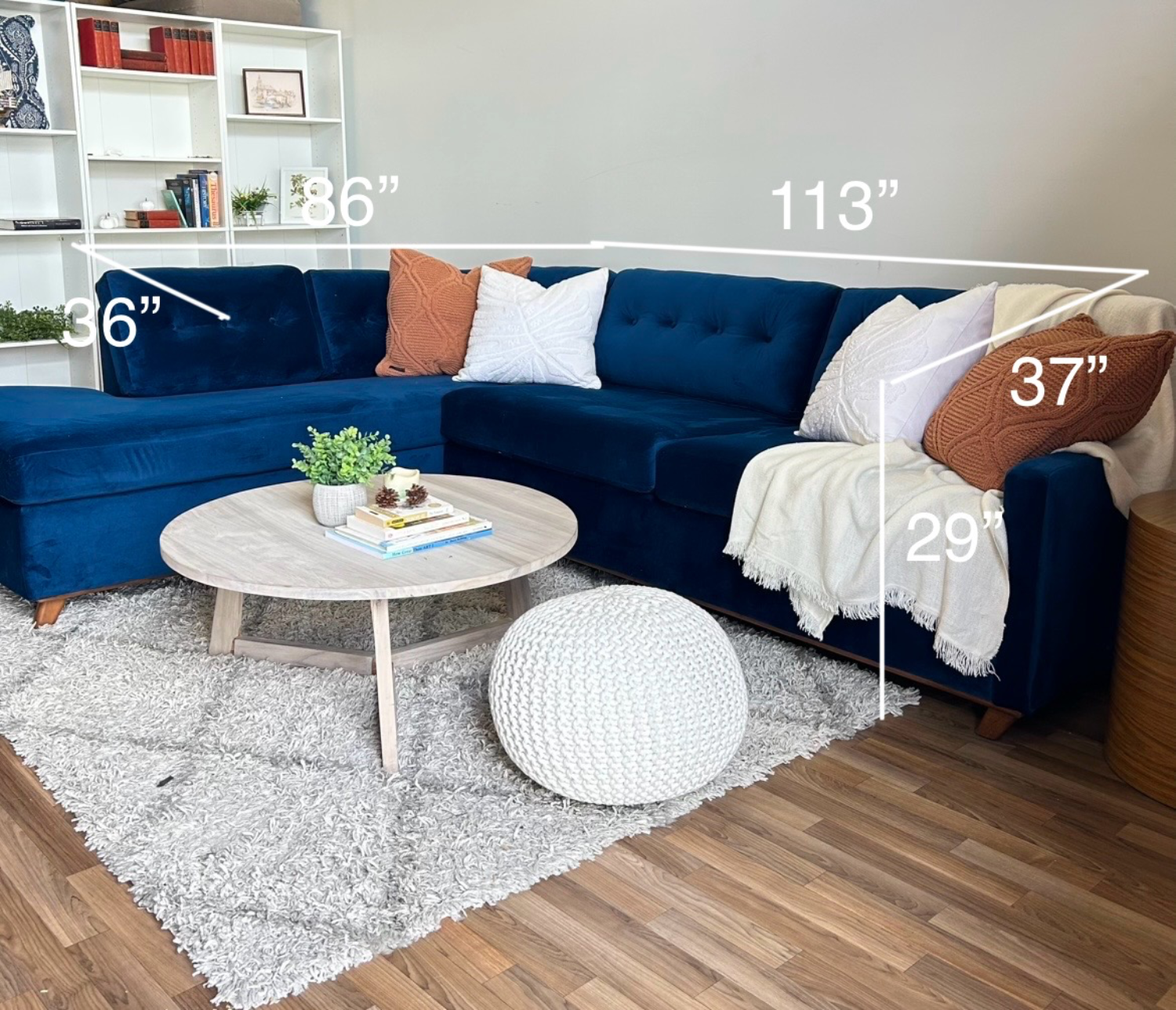 Joybird Hopson Bumper Chiase Sleeper Sectional in Blue  image | Ivy Store