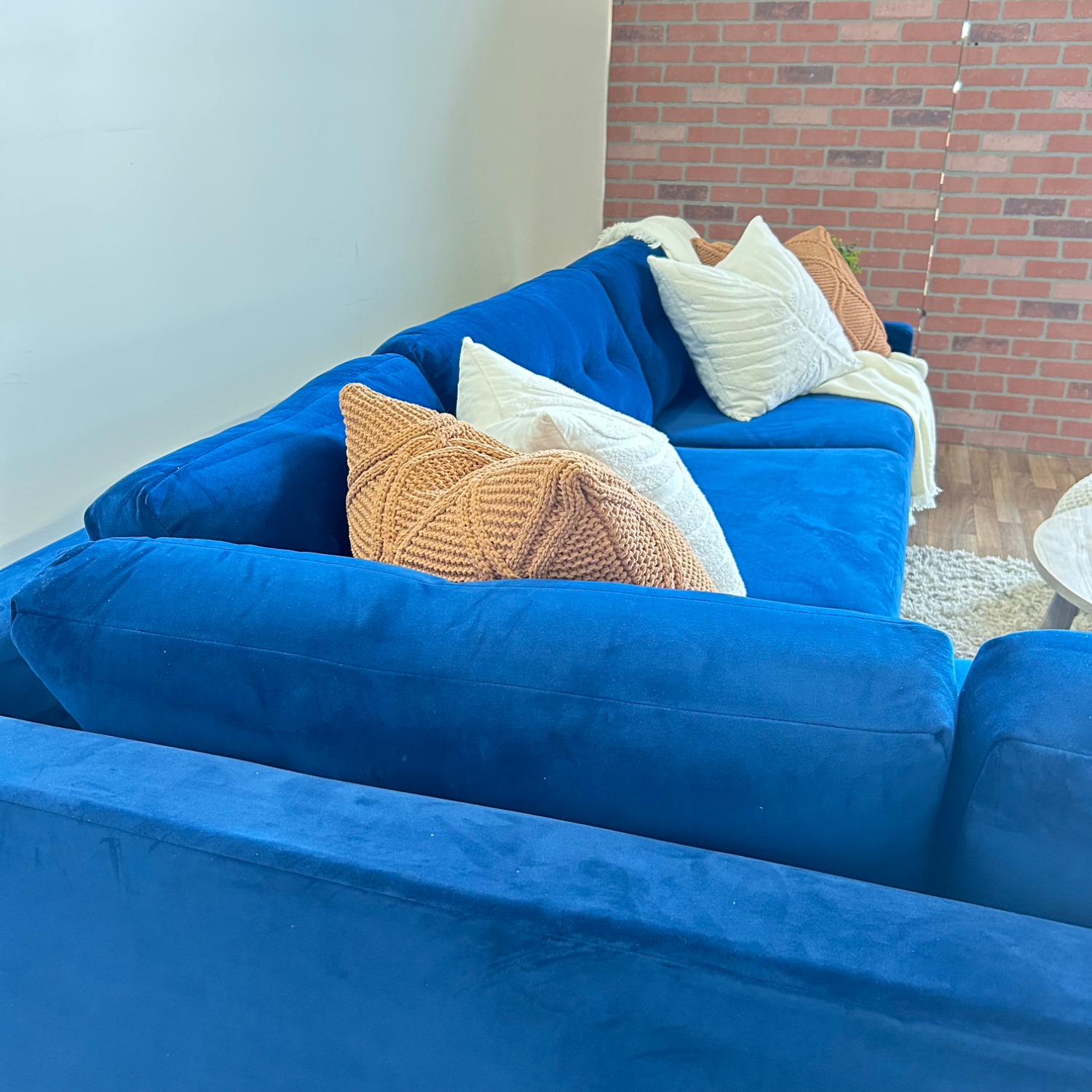 Joybird Hopson Bumper Chiase Sleeper Sectional in Blue  image | Ivy Store